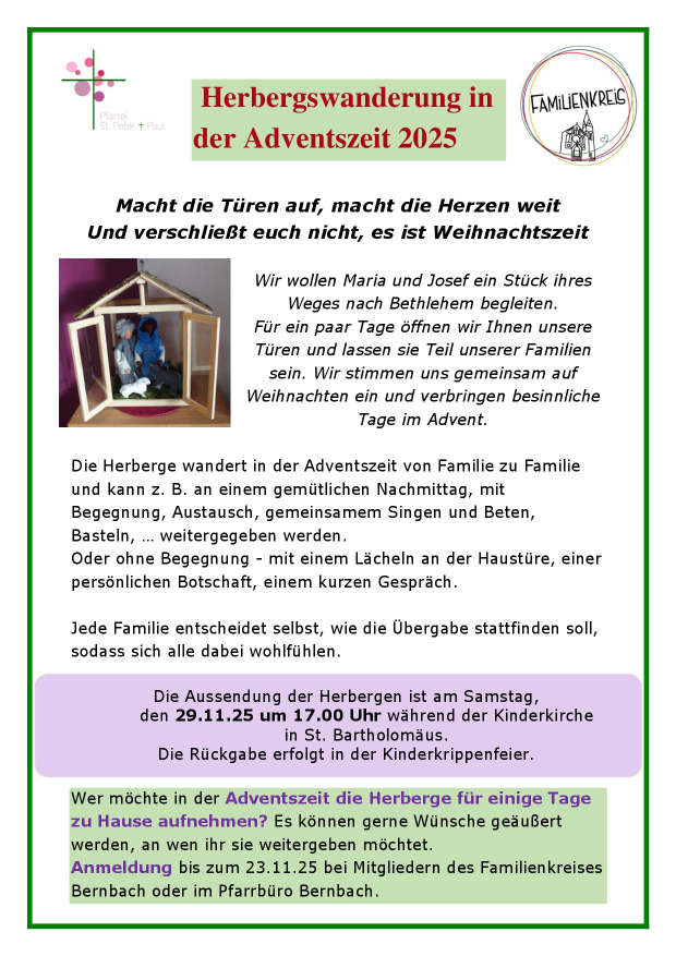 Herbergswanderung im Advent